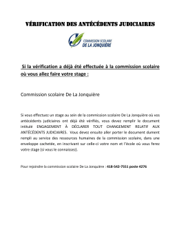 V&eacute;rification des ant&eacute;c&eacute;dents judiciaires
