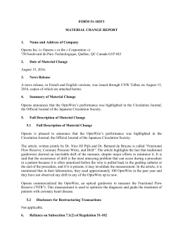 FORM 51-102F3 MATERIAL CHANGE REPORT 1