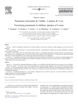 Pneumonie nￃﾩcrosante deￂﾠl`enfantￂﾠ: ￃﾠￂﾠpropos