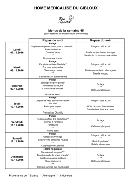 Semaine du 7 au 13 novembre 2016