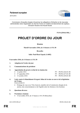 FR FR PROJET D`ORDRE DU JOUR