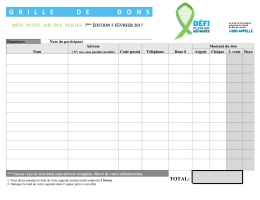 Grille de dons - D&eacute;fi Plein Air des Neiges