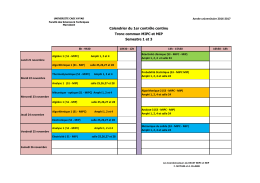 Calendrier du 1er contrôle continu Tronc commun MIPC et MIP