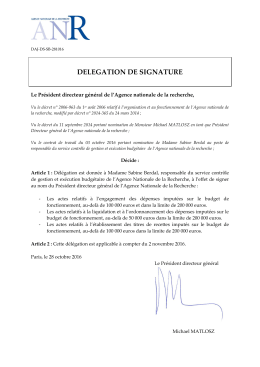 DELEGATION DE SIGNATURE