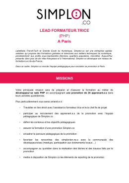 LEAD FORMATEUR.TRICE (PHP) A Paris