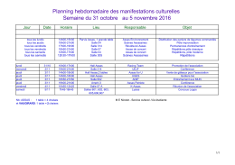 planning du 31 octobre 2016 - Universit&eacute; Paris 2 Panth&eacute;on