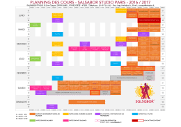 PLANNING Des Cours reguliers