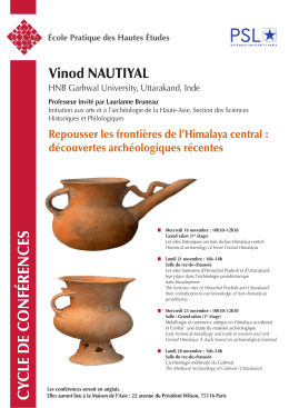 programme des conférences du Prof. Nautiyal