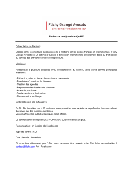 Recherche un(e) assistant(e) H/F Présentation du Cabinet : Classé