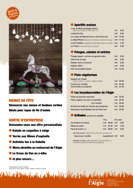 SORTIE D`ENTREPRISE MENUS DE FÊTE