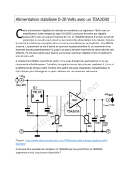Alimentation 0-20 volts tda2030