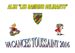 Programme ALSH vacances de Toussaint