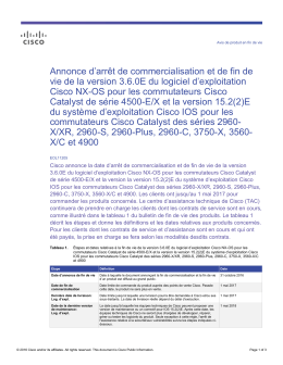 Annonce d`arrêt de commercialisation et de fin de vie de la