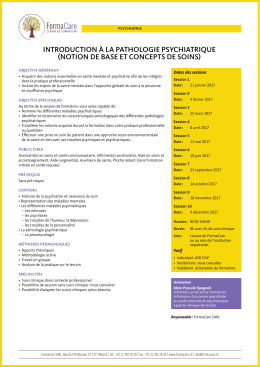 INTRODUCTION &agrave; LA PATHOLOGIE PSYCHIATRIQUE