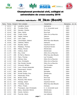 Championnat provincial civil, collégial et universitaire de cross