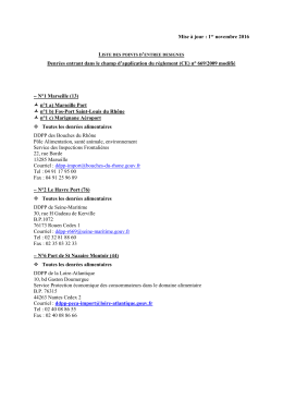 Liste des PED français pour les contrôles effectués dans le cadre de