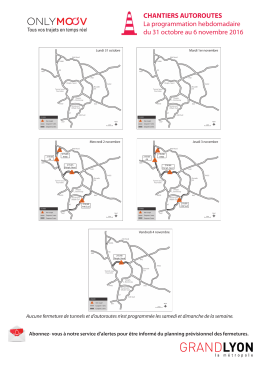 CHANTIERS AUTOROUTES La programmation