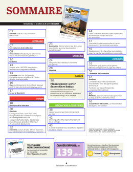 sommaire - Accédez aux archives de la Gazette