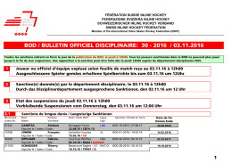 BOD 30-2016 - Fédération Suisse de Inline Hockey