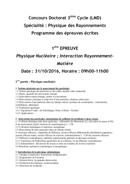 Physique des Rayonnements