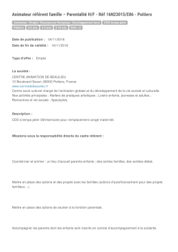 Animateur référent famille