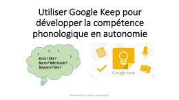 Tuto Google keep
