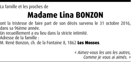 Madame Lina BONZON