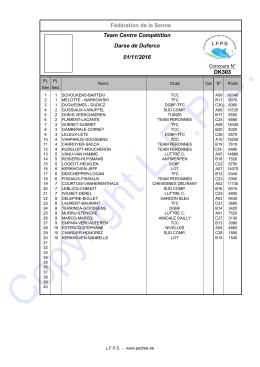 F&eacute;d&eacute;ration de la Senne Darse de Duferco Team Centre Comp&eacute;tition