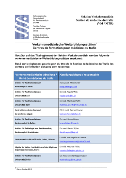 Liste der Weiterbildungsstätten - Schweizerische Gesellschaft für