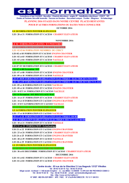 planning 2016 - Formation CACES