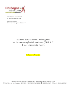 Liste Word des &eacute;tablissements PA