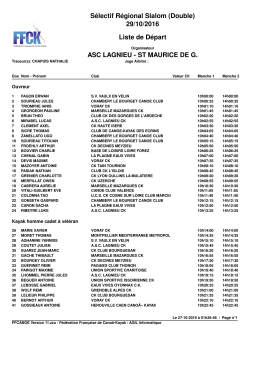29/10/2016 Liste de Départ ASC LAGNIEU