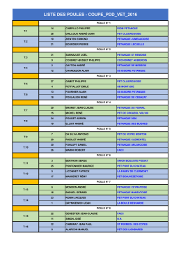 LISTE DES POULES - COUPE_PDD_VET_2016