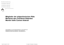 Mitglieder der eidgen&ouml;ssischen R&auml;te Membres des Chambres