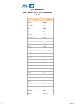 Candidats admissible pour la LP R&eacute;vision comptable