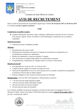 avis de recrutement - Mairie Saint Martin de Londres