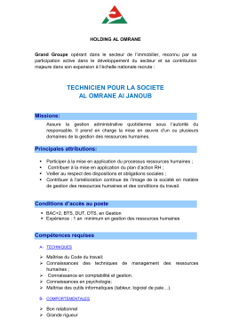 TECHNICIEN POUR LA SOCIETE AL OMRANE Al JANOUB