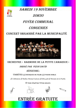 Entr&eacute;e gratuite