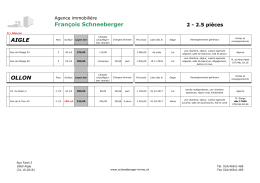 2 pi&egrave;ces - Agence Immobili&egrave;re Fran&ccedil;ois Schneeberger