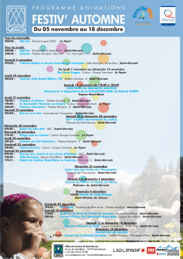 Du 05 novembre au 18 d&eacute;cembre