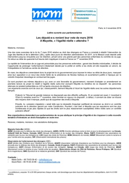 Les député-e-s renient leur vote de mars 2016 A Mayotte, « l`égalité