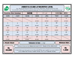 Safar 1438 - Jamiat-Ul