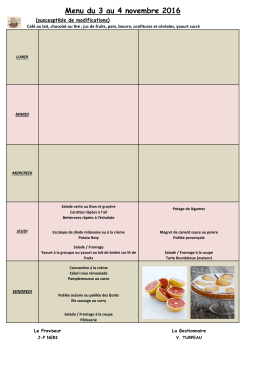 Menu du 3 au 4 novembre 2016