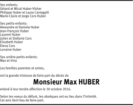 Monsieur Max HUBER