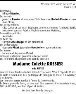 Madame Colette ROSSIER