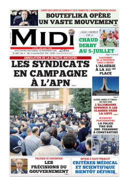 les syndicats en campagne &agrave; l`apn