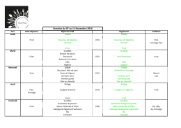 Semaine du 07 au 11 Novembre 2016