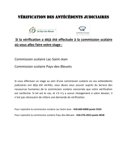 Vérification des antécédents judiciaires