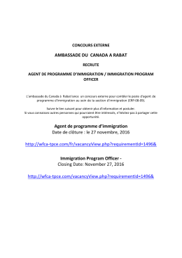 Agent de programme d`immigration