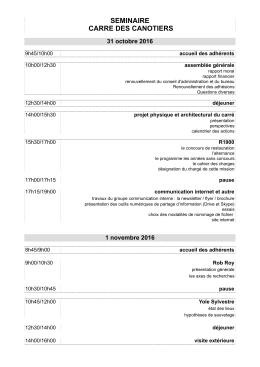 programme - Carré des Canotiers